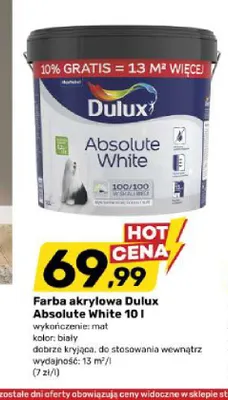 Farba akrylowa Dulux Absolute White promocja w Bricomarche