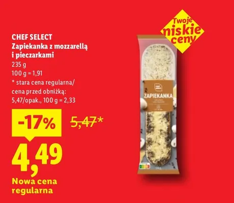 Zapiekanka z mozzarellą i pieczarkami Chef Select promocja w Lidl