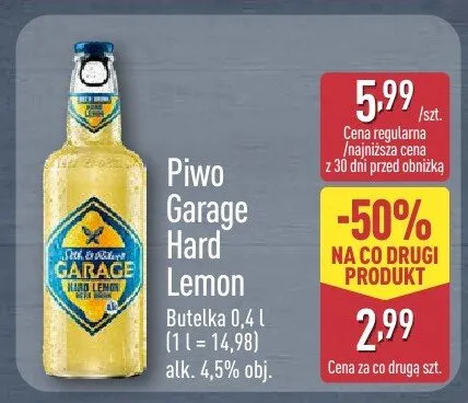 Piwo Hard Lemon promocja w Aldi