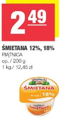 Śmietana 12% Piątnica promocja w SPAR