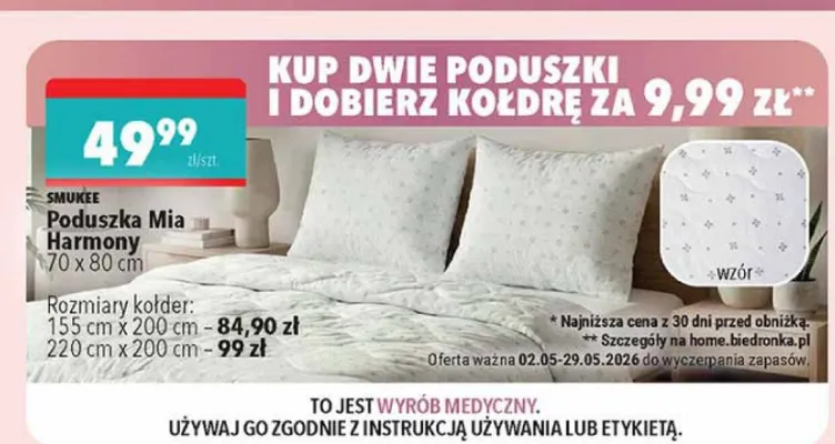 Kołdra Mia Harmony SMUKEE 155x200cm promocja w Biedronka
