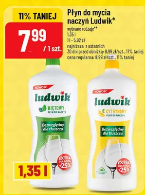 Płyn do mycia naczyń Ludwik cytrynowy promocja w POLOmarket