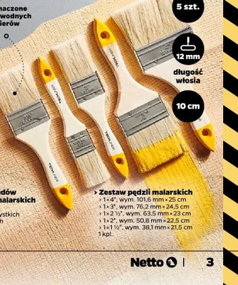 Zestaw pędzli malarskich 5 szt. promocja w Netto