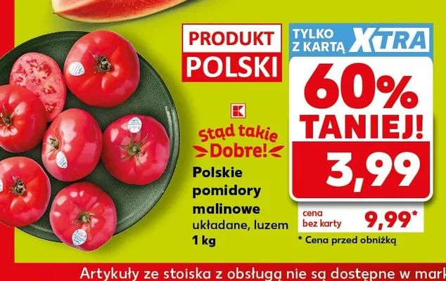 Polskie pomidory malinowe układane, luzem promocja w Kaufland
