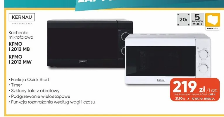 Kuchenka mikrofalowa Kernau KFMO I 2012 MW promocja w Max Elektro