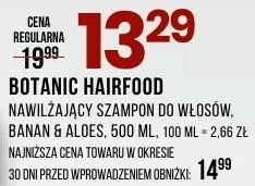 Nawilżający szampon do włosów banan i aloes Botanic Hairfood promocja w Drogerie Natura
