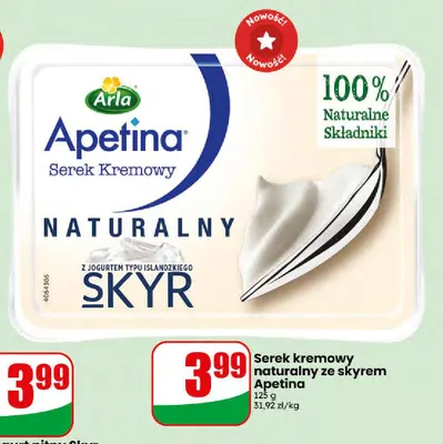 Serek kremowy naturalny ze skyrem Apetina promocja w Dino