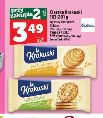 Ciastka Zbożowe Krakuski promocja w TOPAZ