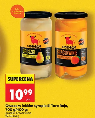 Brzoskwinie w lekkim syropie promocja w Biedronka