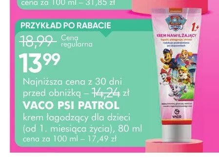 Krem łagodzący dla dzieci Vaco Psi Patrol promocja w Super-Pharm