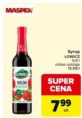 Syrop malina bez dodatku cukrów promocja w Carrefour