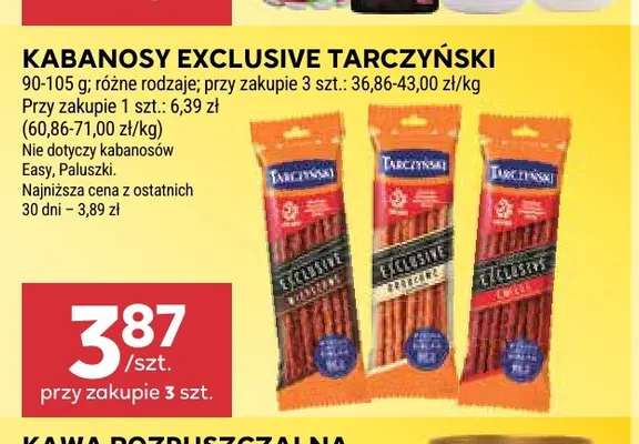 Kabanosy Exclusive Wieprzowe Tarczyński promocja w Stokrotka