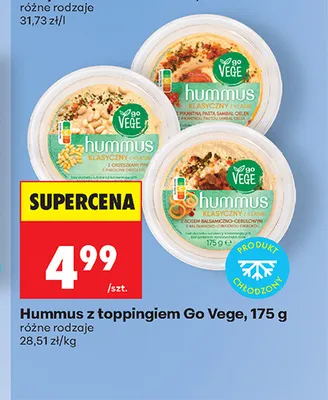 Hummus Go Vege klasyczny z sosem balsamiczno-cebulowym promocja w Biedronka