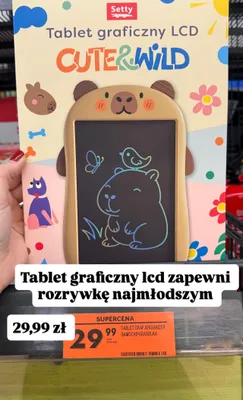 Tablet graficzny LCD Cute&Wild kapibara promocja w Biedronka