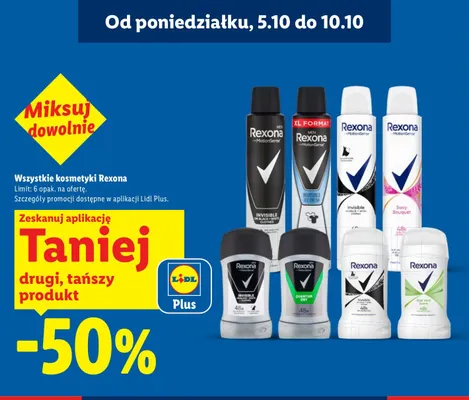 Antyperspirant roll-on Rexona Invisible promocja w Lidl