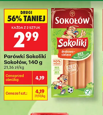 Parówki Sokoliki Sokołów promocja w Biedronka