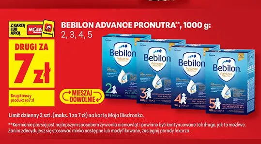 Mleko modyfikowane Bebilon Advance Pronutra 5 promocja w Biedronka