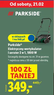 Elektryczny wertykulator i aerator 2 w 1, 1800 W promocja w Lidl
