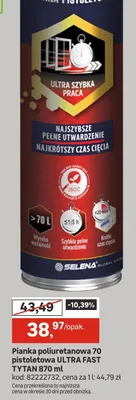 Piana poliuretanowa 70 pistoletowa Ultra Fast 870ml promocja w Leroy Merlin