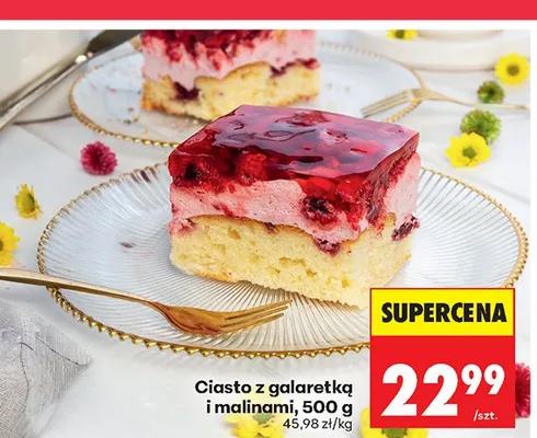 Ciasto z galaretką i malinami promocja w Biedronka