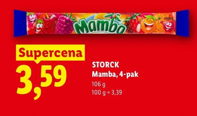 Guma rozpuszczalna Mamba 4-pak Storck promocja w Lidl