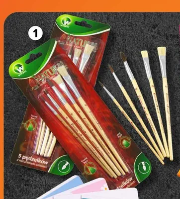 Pędzle szkolne z włosa naturalnego Wikam promocja w Carrefour