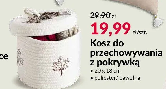 Kosz do przechowywania z pokrywką promocja w Salony Agata