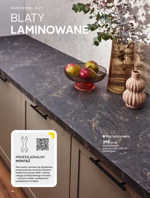 Blat laminowany marble gold wym. 62x3,8x300cm promocja w Castorama