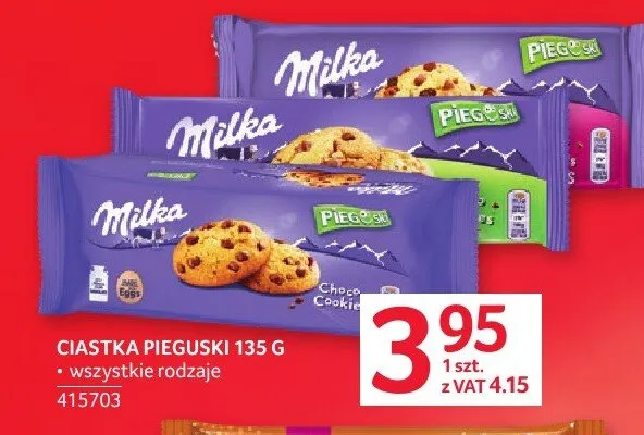 Ciastka Pieguski Choco Cookie Milka promocja w Selgros