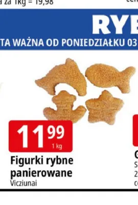 Figurki rybne panierowane Vicziunai promocja w Leclerc