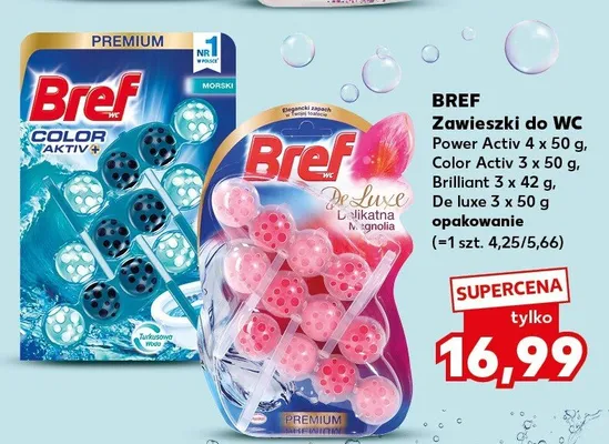 Zawieszki do WC Power Activ 4-pak Bref promocja w Kaufland