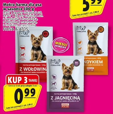 Mokra karma dla psa w saszetce różne rodzaje promocja w Prim Market