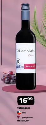 Wino czerwone półwytrawne Talamanca promocja w Netto