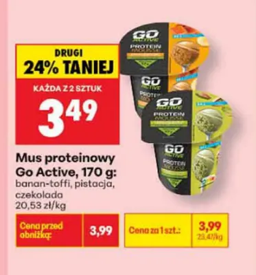 Mus proteinowy Go Active pistacja promocja w Biedronka