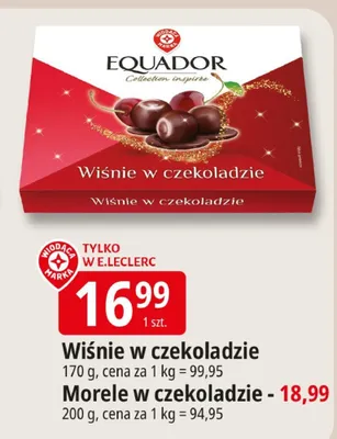 Wiśnie w czekoladzie Equador Collection inspirée promocja w Leclerc