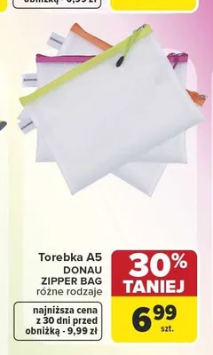 Torebka A5 Donau Zipper Bag promocja w Carrefour