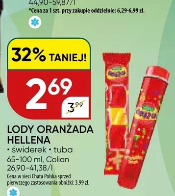 Lody Oranżada Hellena tuba Colian promocja w Chata Polska