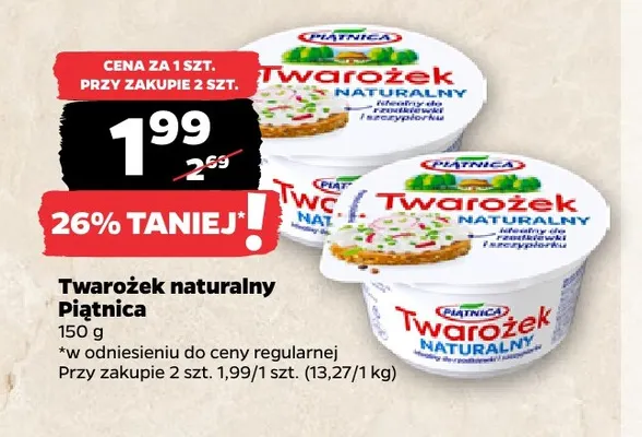 Twarożek naturalny Piątnica promocja w Netto