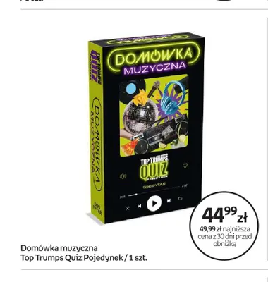 Gra towarzyska Domówka muzyczna Top Trumps Quiz Pojedynek promocja w Empik