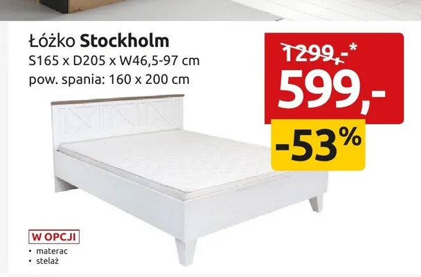 Łóżko Stockholm promocja w Black Red White