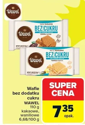 Wafle bez dodatku cukru kokosowe, waniliowe promocja w Carrefour Market