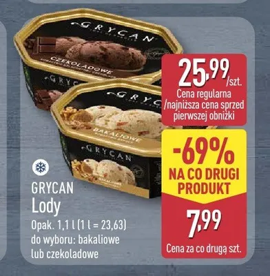 Lody Grycan Bakaliowe promocja w Aldi