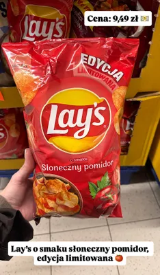 Chipsy Lay's o smaku słoneczny pomidor, edycja limitowana promocja w Biedronka