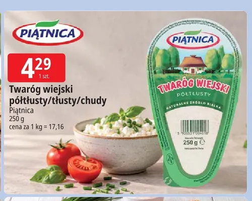 Twaróg wiejski tłusty Piątnica promocja w Leclerc