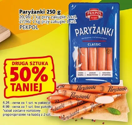 Parówki Paryżanki classic Pekpol promocja w Prim Market