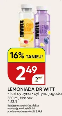 Lemoniada Dr Witt liczi cytryna promocja w Chata Polska