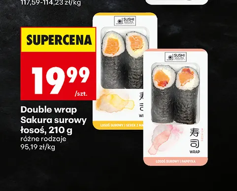 Double wrap Sakura surowy łosoś promocja w Biedronka