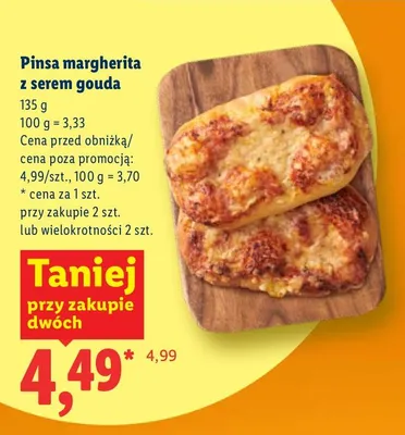 Pinsa margherita z serem gouda promocja w Lidl
