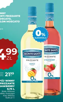 Napój winny bezalkoholowy Monte Santi Frizzante Strawberry promocja w Duży Ben