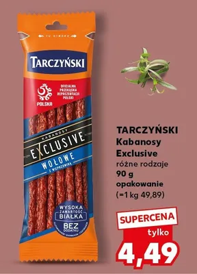 Kabanosy Exclusive różne rodzaje 90g opakowanie promocja w Kaufland